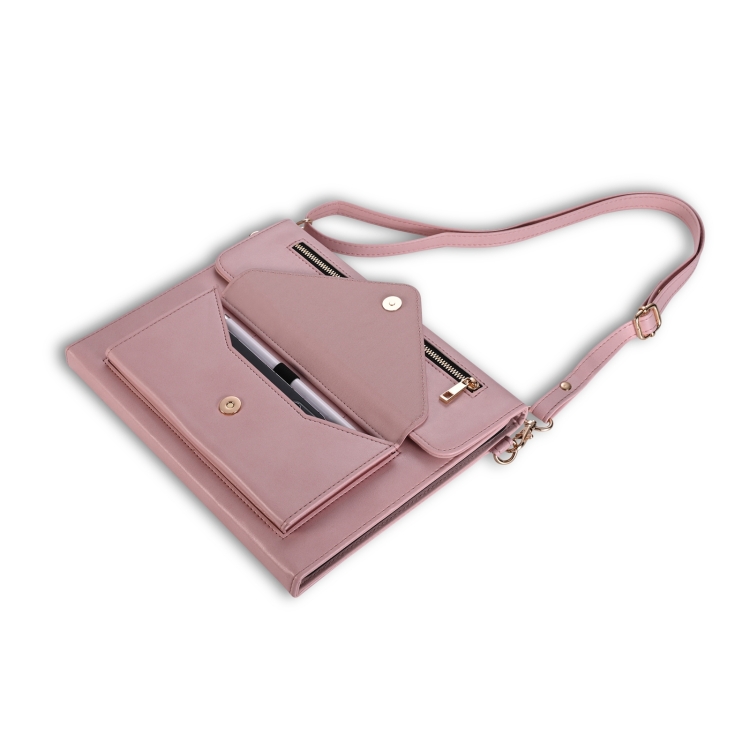 For iPad mini 6 3-fold Zipper Leather Tablet Case Crossbody Pocket Bag(Pink) For iPad mini 6 3-fold Zipper Leather Tablet Case Crossbody Pocket Bag(Pink)