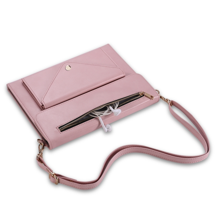 For iPad mini 6 3-fold Zipper Leather Tablet Case Crossbody Pocket Bag(Pink) For iPad mini 6 3-fold Zipper Leather Tablet Case Crossbody Pocket Bag(Pink)