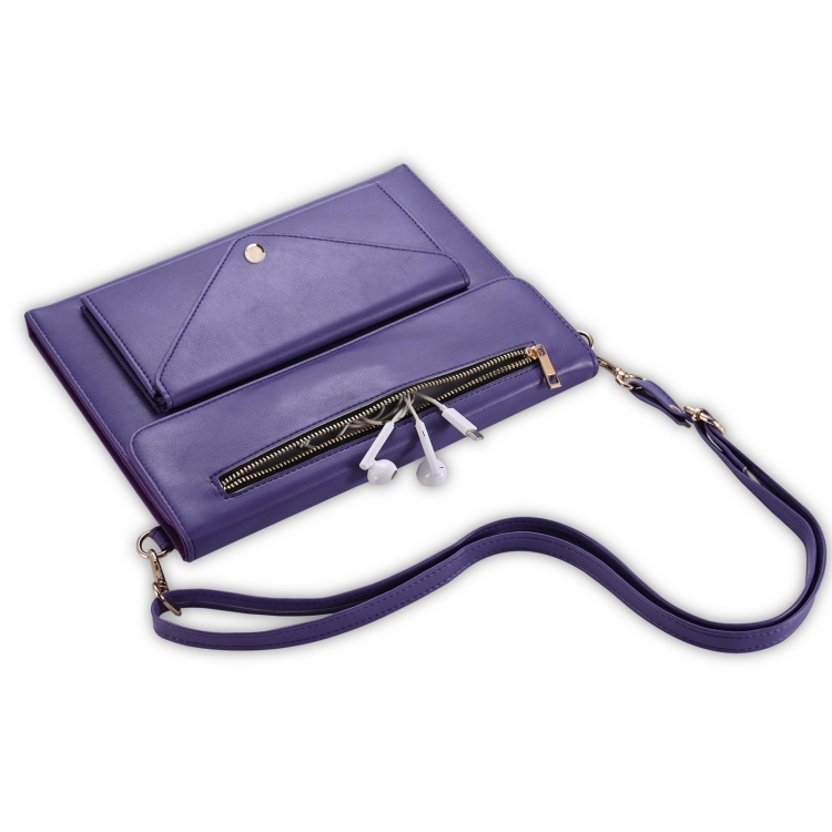 3-fold Zipper Leather Tablet Case Crossbody Pocket Bag For iPad 9.7 2018 & iPad 9.7 2017 & Air 2 & Air(Purple) 3-fold Zipper Leather Tablet Case Crossbody Pocket Bag For iPad 9.7 2018 & iPad 9.7 2017 & Air 2 & Air(Purple)