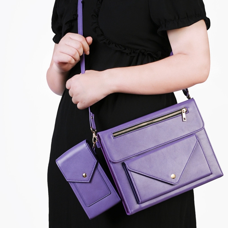 3-fold Zipper Leather Tablet Case Crossbody Pocket Bag For iPad 9.7 2018 & iPad 9.7 2017 & Air 2 & Air(Purple) 3-fold Zipper Leather Tablet Case Crossbody Pocket Bag For iPad 9.7 2018 & iPad 9.7 2017 & Air 2 & Air(Purple)