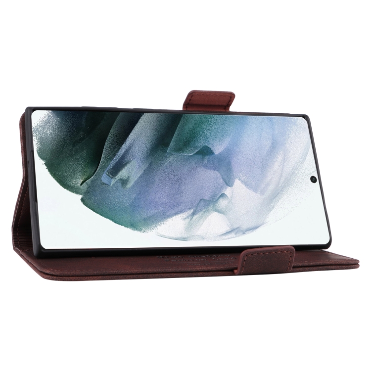 For Samsung Galaxy S22 Ultra 5G Magnetic Clasp Flip Leather Phone Case(Brown) For Samsung Galaxy S22 Ultra 5G Magnetic Clasp Flip Leather Phone Case(Brown)