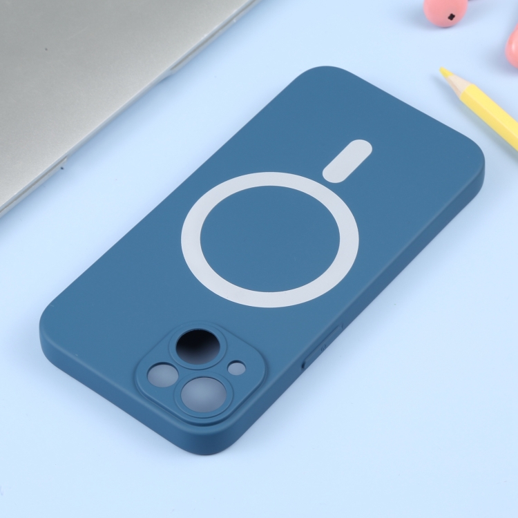 For iPhone 14 Plus Liquid Silicone Magsafe Phone Case (Blue) - 2