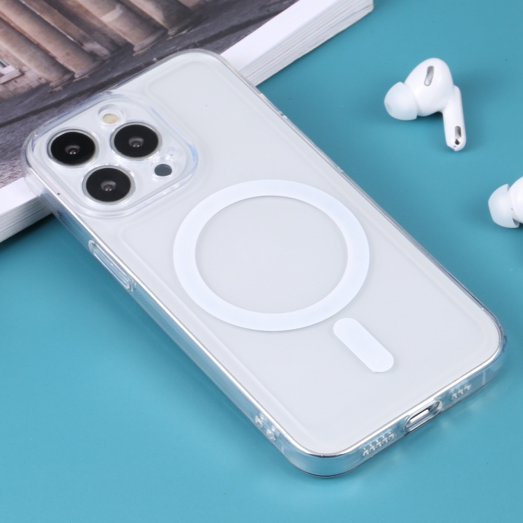 For iPhone 14 Pro Max MagSafe Electroplating TPU Phone Case (Transparent) - 1