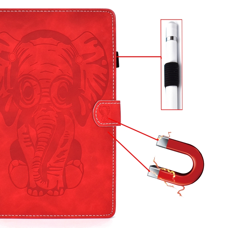 For iPad 9.7 2017 / 2018 Embossed Elephant Pattern Horizontal Flip PU Leather Case with Sleep Function & Magnetic Buckle & Bracket and Card Slot(Red) For iPad 9.7 2017 / 2018 Embossed Elephant Pattern Horizontal Flip PU Leather Case with Sleep Function & Magnetic Buckle & Bracket and Card Slot(Red)