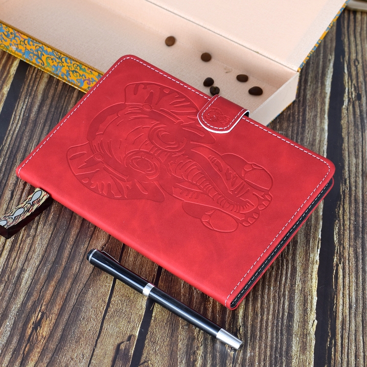 For iPad 9.7 2017 / 2018 Embossed Elephant Pattern Horizontal Flip PU Leather Case with Sleep Function & Magnetic Buckle & Bracket and Card Slot(Red) For iPad 9.7 2017 / 2018 Embossed Elephant Pattern Horizontal Flip PU Leather Case with Sleep Function & Magnetic Buckle & Bracket and Card Slot(Red)