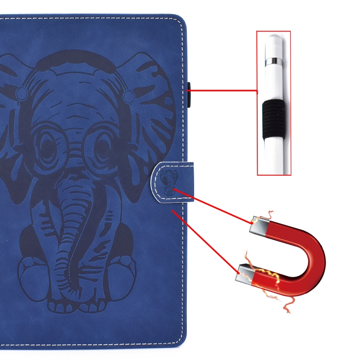 For iPad 10.2 10.5 / iPad Air 10.5 2019 Embossed Elephant Pattern Horizontal Flip PU Leather Case with Sleep Function & Magnetic Buckle & Bracket and Card Slot(Blue) For iPad 10.2 10.5 / iPad Air 10.5 2019 Embossed Elephant Pattern Horizontal Flip PU Leather Case with Sleep Function & Magnetic Buckle & Bracket and Card Slot(Blue)
