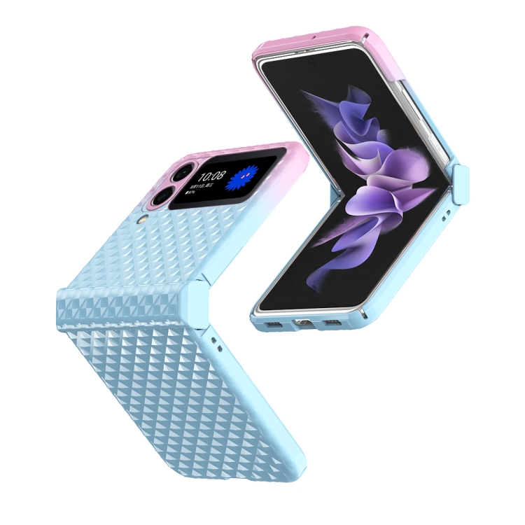 For Samsung Galaxy Z Flip4 Rainbow Gradient Hinge Shockproof Phone Case(Blue Pink) For Samsung Galaxy Z Flip4 Rainbow Gradient Hinge Shockproof Phone Case(Blue Pink)