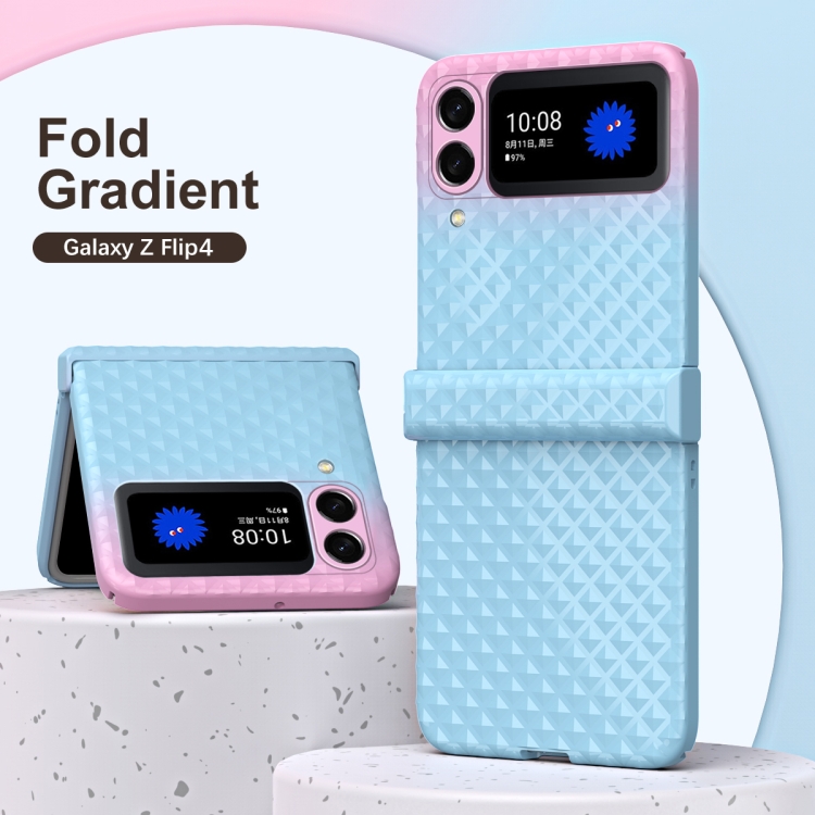 For Samsung Galaxy Z Flip4 Rainbow Gradient Hinge Shockproof Phone Case(Blue Pink) For Samsung Galaxy Z Flip4 Rainbow Gradient Hinge Shockproof Phone Case(Blue Pink)