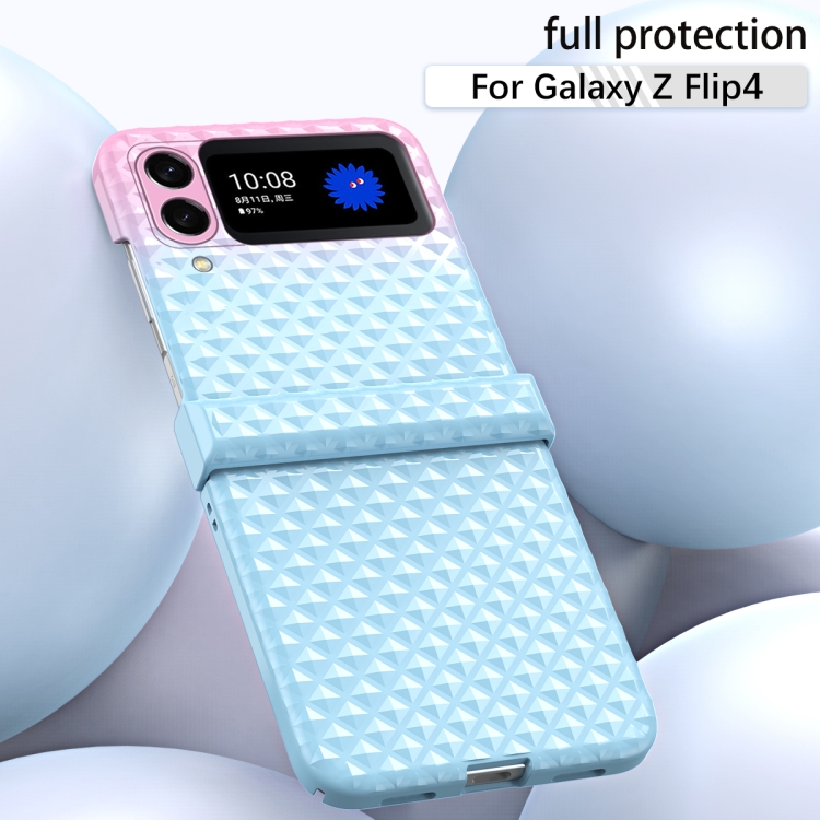 For Samsung Galaxy Z Flip4 Rainbow Gradient Hinge Shockproof Phone Case(Blue Pink) For Samsung Galaxy Z Flip4 Rainbow Gradient Hinge Shockproof Phone Case(Blue Pink)