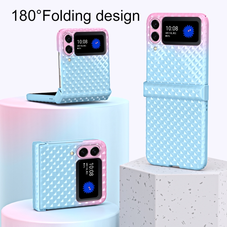 For Samsung Galaxy Z Flip4 Rainbow Gradient Hinge Shockproof Phone Case(Blue Pink) For Samsung Galaxy Z Flip4 Rainbow Gradient Hinge Shockproof Phone Case(Blue Pink)