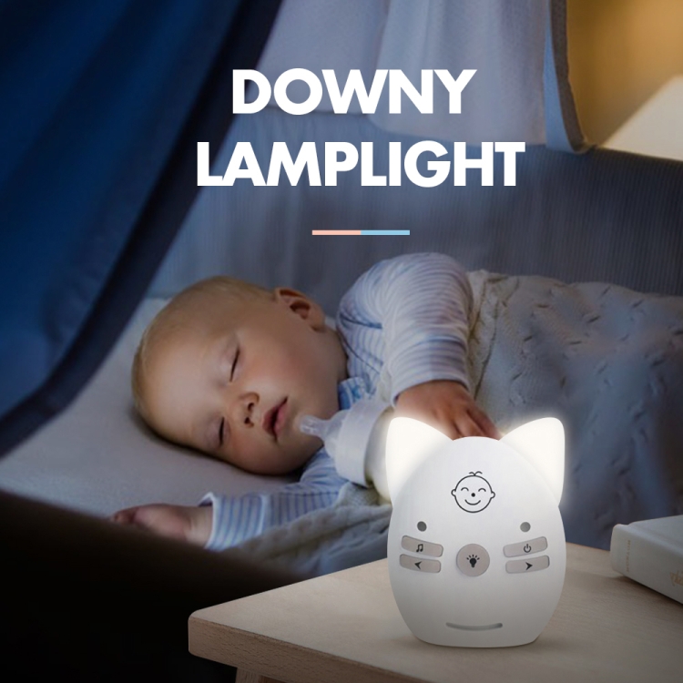 Monitor de bebé de audio inalámbrico compatible con monitoreo de voz + intercomunicador + luz nocturna sin batería, tipo de enchufe: enchufe del Reino Unido (azul) - B3