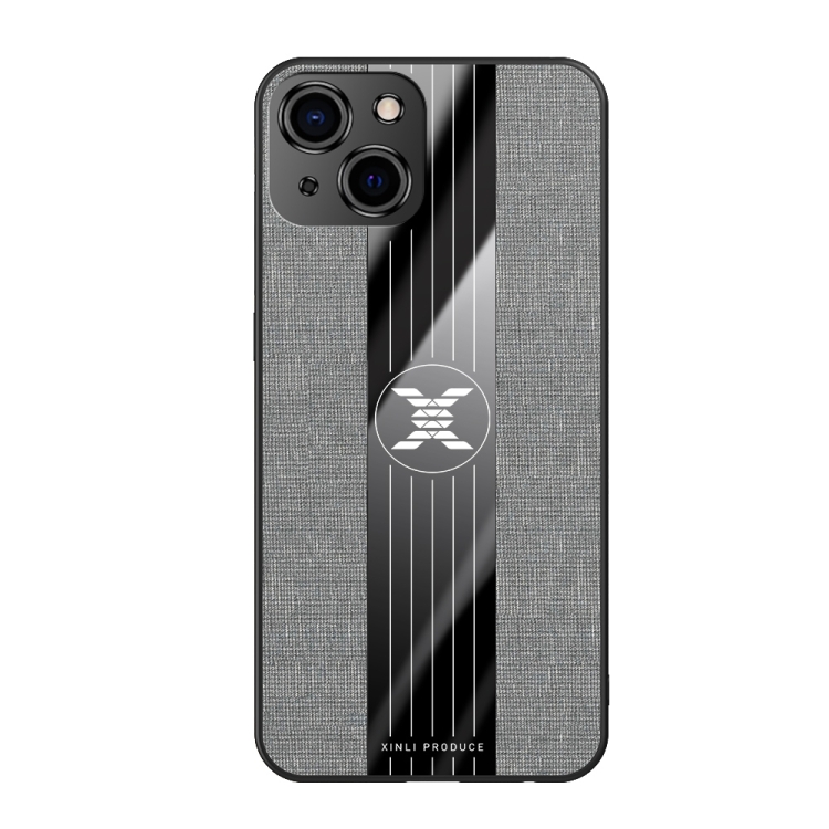 For iPhone 14 Plus XINLI Stitching Cloth Texture Phone Case (Grey) For iPhone 14 Plus XINLI Stitching Cloth Texture Phone Case (Grey)