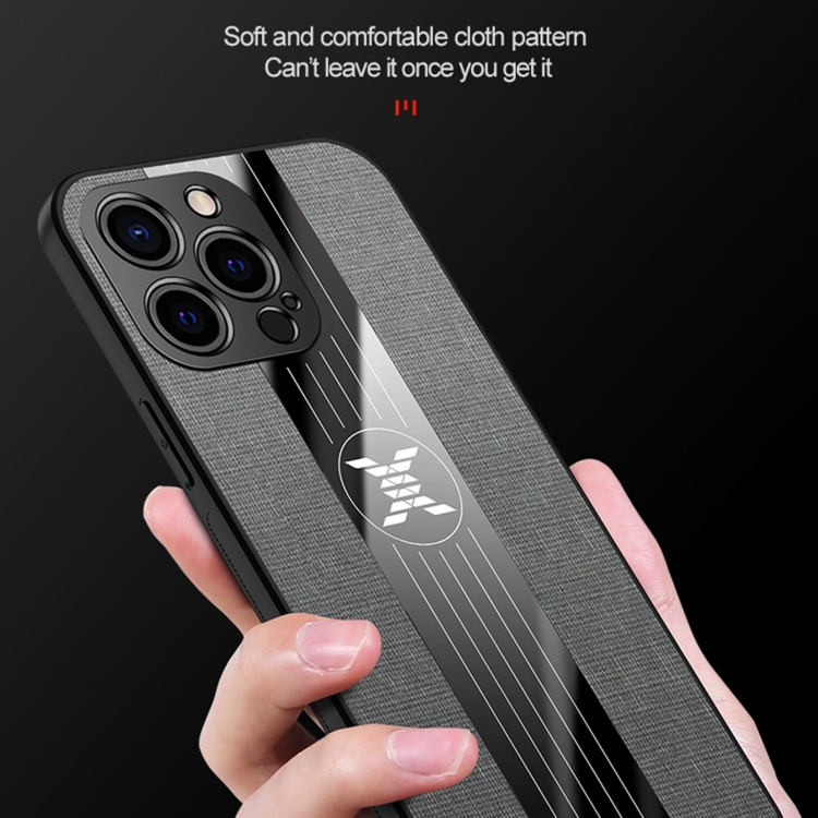 For iPhone 14 Pro Max XINLI Stitching Cloth Texture Phone Case (Blue) For iPhone 14 Pro Max XINLI Stitching Cloth Texture Phone Case (Blue)