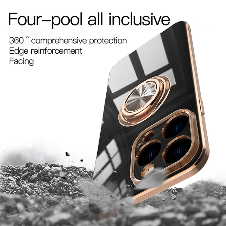 For iPhone 14 Plus 6D Electroplating Ring Phone Case (Light Pink) For iPhone 14 Plus 6D Electroplating Ring Phone Case (Light Pink)