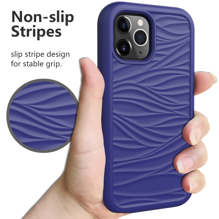 For iPhone 14 Pro Wave Pattern 3 in 1 Silicone + PC Shockproof Phone Case(Navy+Olivine) For iPhone 14 Pro Wave Pattern 3 in 1 Silicone + PC Shockproof Phone Case(Navy+Olivine)