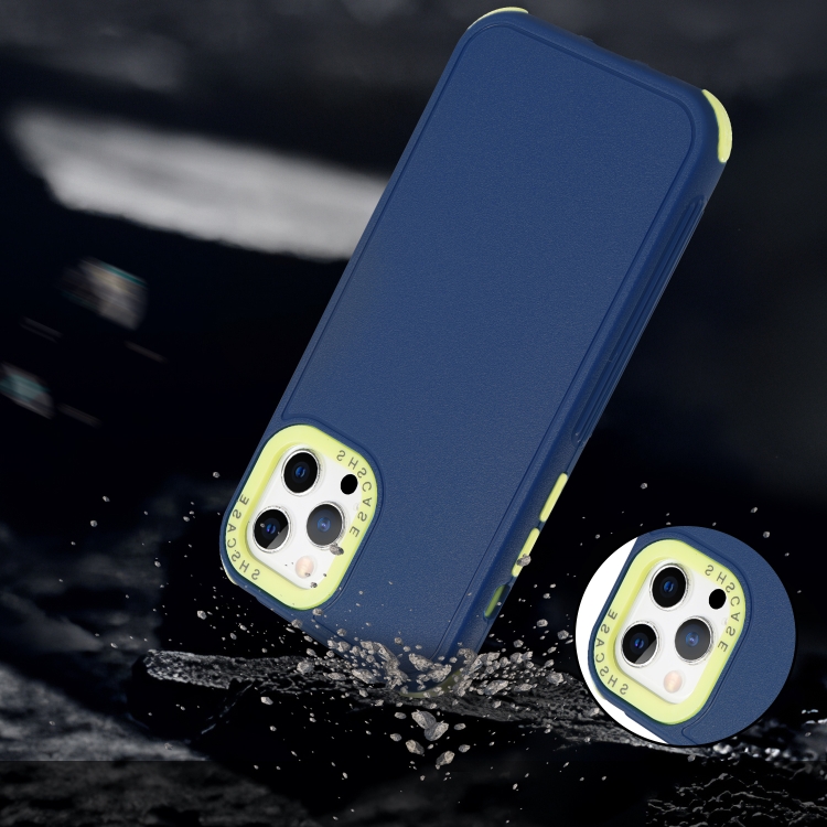 For iPhone 14 Plus 3 in 1 Four Corner Shockproof Phone Case(Gray Green+Rose Red) For iPhone 14 Plus 3 in 1 Four Corner Shockproof Phone Case(Gray Green+Rose Red)