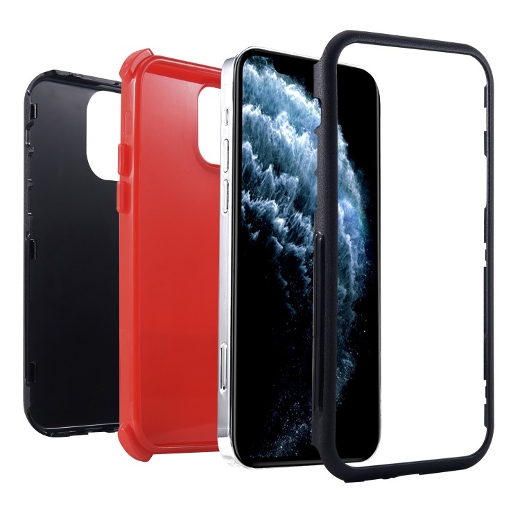 For iPhone 11 Pro Max 3 in 1 Four Corner Shockproof Phone Case (Red+Black) For iPhone 11 Pro Max 3 in 1 Four Corner Shockproof Phone Case (Red+Black)