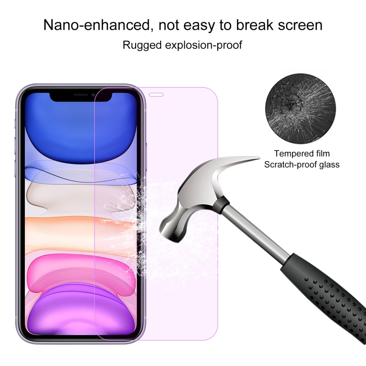 For iPhone 11 / XR Purple Light Eye Protection Tempered Glass Film