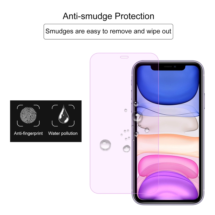For iPhone 11 / XR Purple Light Eye Protection Tempered Glass Film