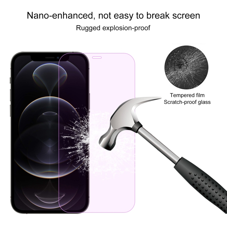 For iPhone 12 / 12 Pro 10pcs Purple Light Eye Protection Tempered Glass Film For iPhone 12 / 12 Pro 10pcs Purple Light Eye Protection Tempered Glass Film