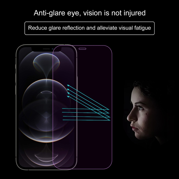 For iPhone 12 / 12 Pro 10pcs Purple Light Eye Protection Tempered Glass Film For iPhone 12 / 12 Pro 10pcs Purple Light Eye Protection Tempered Glass Film