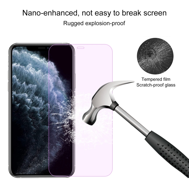 10 PCS Purple Light Eye Protection Tempered Glass Film For iPhone 11 Pro Max / XS Max