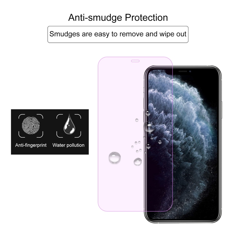10 PCS Purple Light Eye Protection Tempered Glass Film For iPhone 11 Pro Max / XS Max