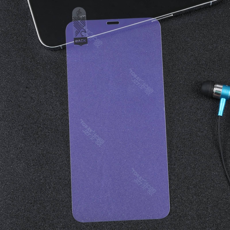 10 PCS Purple Light Eye Protection Tempered Glass Film For iPhone 11 Pro Max / XS Max
