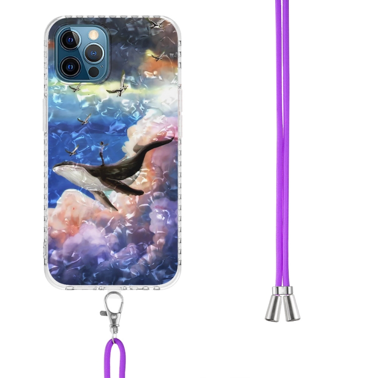 For iPhone 12 Pro Max 2.0mm Airbag Shockproof TPU Phone Case with Lanyard(Whale) For iPhone 12 Pro Max 2.0mm Airbag Shockproof TPU Phone Case with Lanyard(Whale)