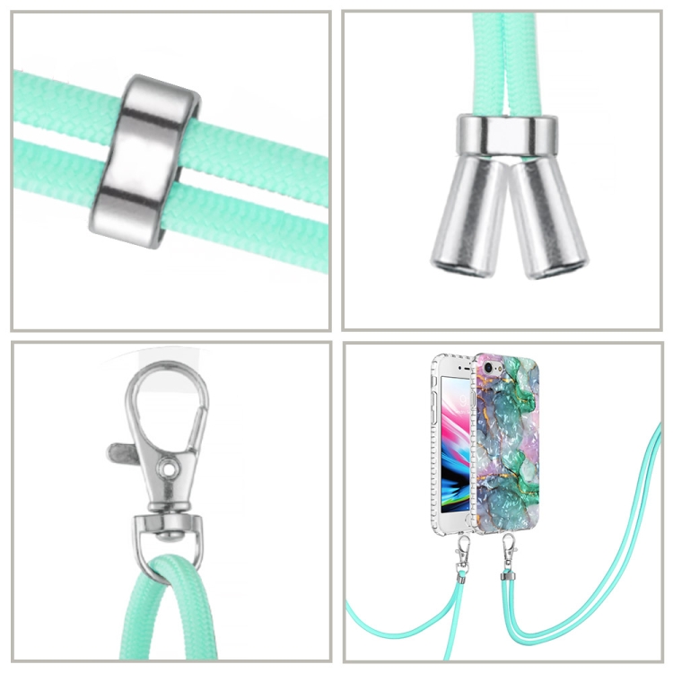 For iPhone SE 2022 / SE 2020 / 8 / 7 2.0mm Airbag Shockproof TPU Phone Case with Lanyard(Ink Green Marble) For iPhone SE 2022 / SE 2020 / 8 / 7 2.0mm Airbag Shockproof TPU Phone Case with Lanyard(Ink Green Marble)
