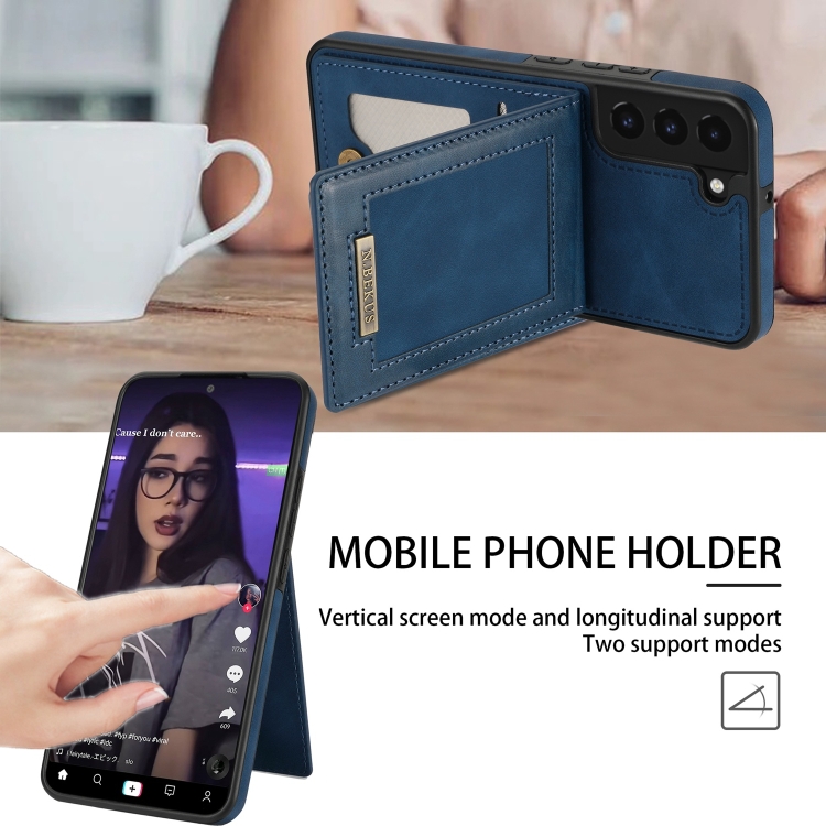For Samsung Galaxy S22+ 5G N.Bekus Vertical Flip Card Slot RFID Phone Case(Blue) For Samsung Galaxy S22+ 5G N.Bekus Vertical Flip Card Slot RFID Phone Case(Blue)