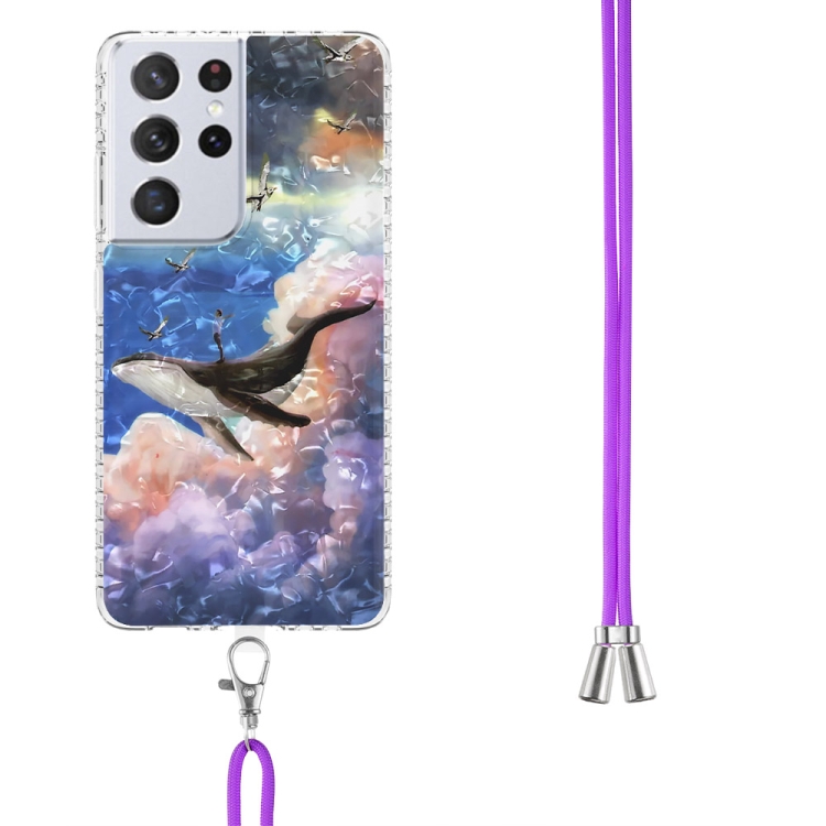 For Samsung Galaxy S21 Ultra 5G 2.0mm Airbag Shockproof TPU Phone Case with Lanyard(Whale) For Samsung Galaxy S21 Ultra 5G 2.0mm Airbag Shockproof TPU Phone Case with Lanyard(Whale)