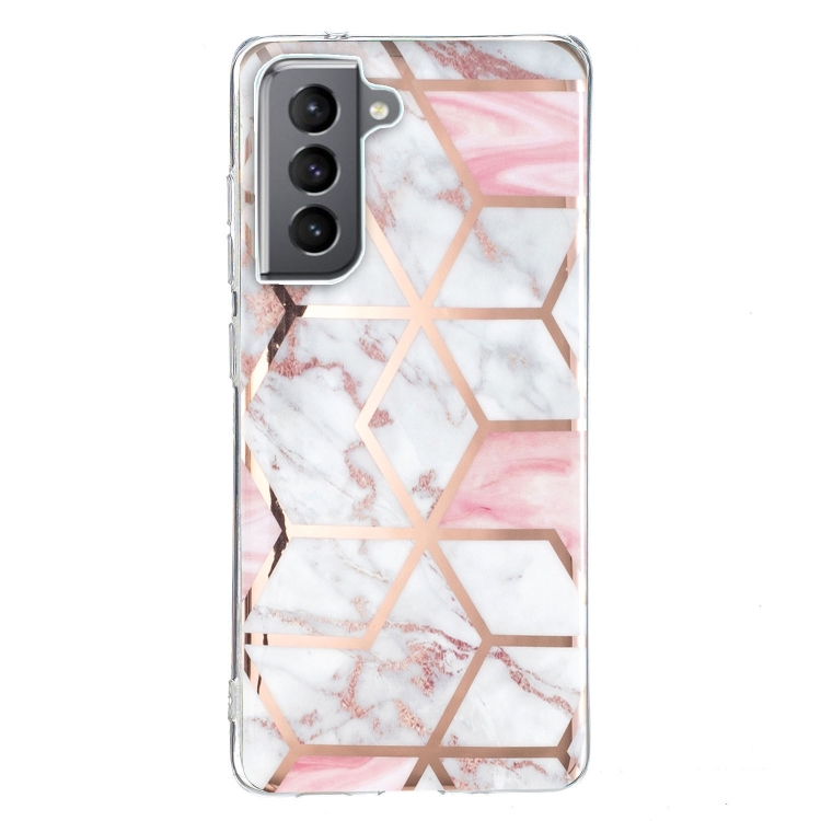 For Samsung Galaxy S21+ 5G Electroplated Marble Pattern TPU Phone Case(White Gravel Pink) For Samsung Galaxy S21+ 5G Electroplated Marble Pattern TPU Phone Case(White Gravel Pink)