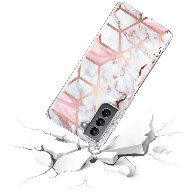 For Samsung Galaxy S21+ 5G Electroplated Marble Pattern TPU Phone Case(White Gravel Pink) For Samsung Galaxy S21+ 5G Electroplated Marble Pattern TPU Phone Case(White Gravel Pink)