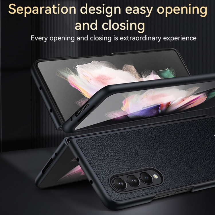 For Samsung Galaxy Z Fold4 SULADA Shockproof TPU + Handmade Leather Phone Case(Green) For Samsung Galaxy Z Fold4 SULADA Shockproof TPU + Handmade Leather Phone Case(Green)