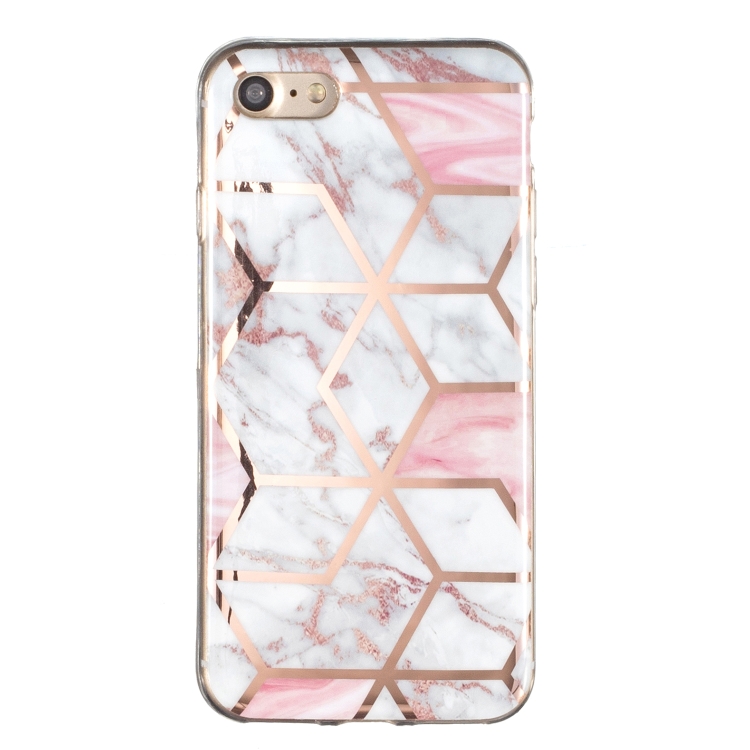 For iPhone SE 2022 / SE 2020 / 8 / 7 Electroplated Marble Pattern TPU Phone Case(White Gravel Pink) For iPhone SE 2022 / SE 2020 / 8 / 7 Electroplated Marble Pattern TPU Phone Case(White Gravel Pink)