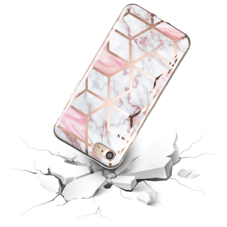 For iPhone SE 2022 / SE 2020 / 8 / 7 Electroplated Marble Pattern TPU Phone Case(White Gravel Pink) For iPhone SE 2022 / SE 2020 / 8 / 7 Electroplated Marble Pattern TPU Phone Case(White Gravel Pink)