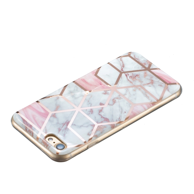 For iPhone SE 2022 / SE 2020 / 8 / 7 Electroplated Marble Pattern TPU Phone Case(White Gravel Pink) For iPhone SE 2022 / SE 2020 / 8 / 7 Electroplated Marble Pattern TPU Phone Case(White Gravel Pink)