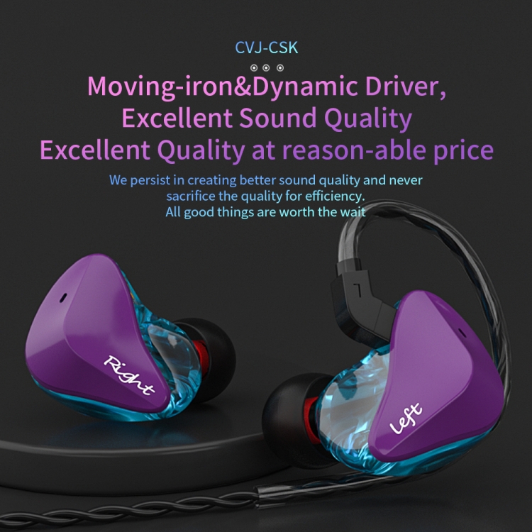 CVJ-CSK In-Ear Dynamic Music Running Sports Wired Headphone, Style:3.5mm Without Mic(Purple Blue) CVJ-CSK In-Ear Dynamic Music Running Sports Wired Headphone, Style:3.5mm Without Mic(Purple Blue)
