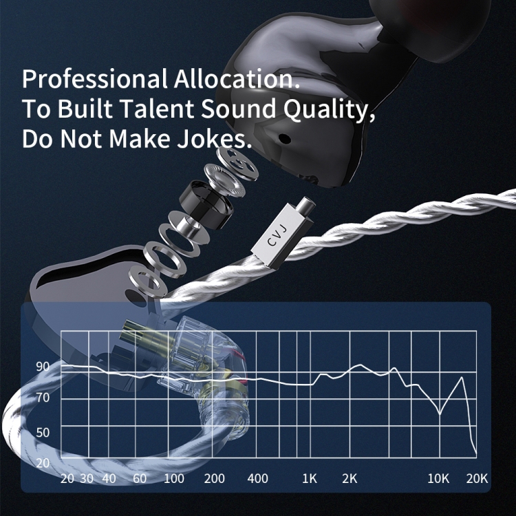 CVJ Angel Wings Hybrid Technology HiFi Music Wired Earphone With Mic CVJ Angel Wings Hybrid Technology HiFi Music Wired Earphone With Mic