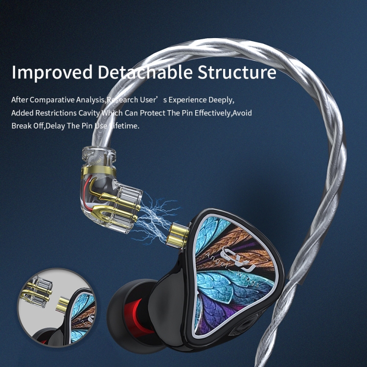 CVJ Angel Wings Hybrid Technology HiFi Music Wired Earphone With Mic CVJ Angel Wings Hybrid Technology HiFi Music Wired Earphone With Mic