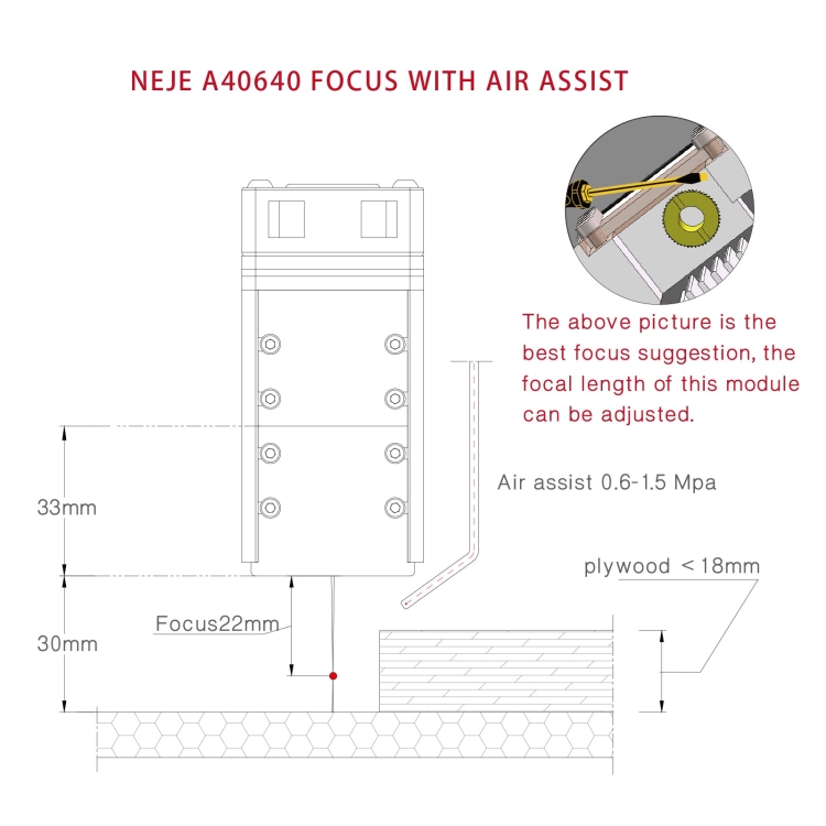 NEJE CNC Laser Engraver Air Pump Assist for Laser Cutter A40640