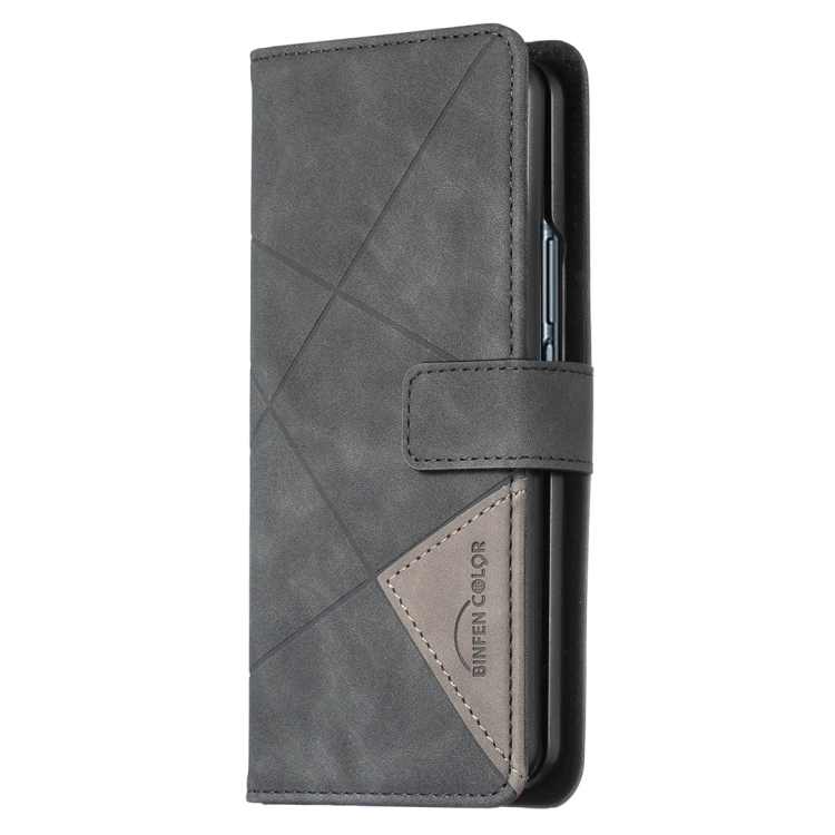 For Samsung Galaxy Z Fold4 BF05 Magnetic Buckle Rhombus Texture Leather Phone Case(Black) For Samsung Galaxy Z Fold4 BF05 Magnetic Buckle Rhombus Texture Leather Phone Case(Black)