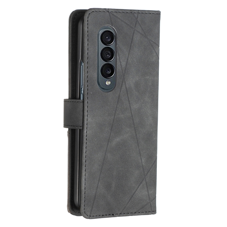 For Samsung Galaxy Z Fold4 BF05 Magnetic Buckle Rhombus Texture Leather Phone Case(Black) For Samsung Galaxy Z Fold4 BF05 Magnetic Buckle Rhombus Texture Leather Phone Case(Black)