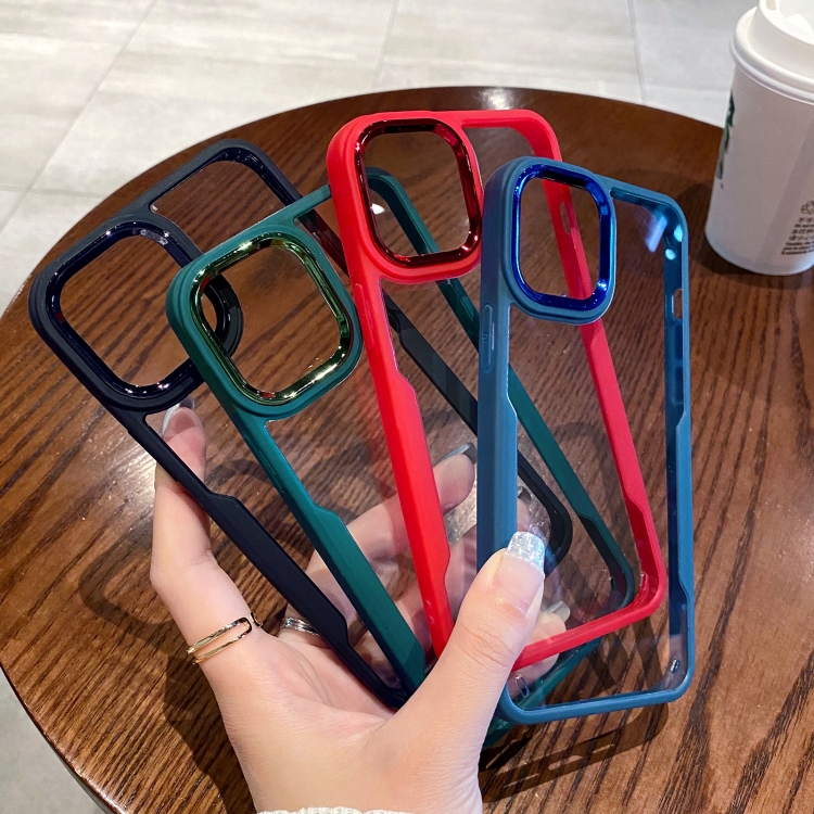 For iPhone 12 Transparent Acrylic + TPU Phone Case(Green)