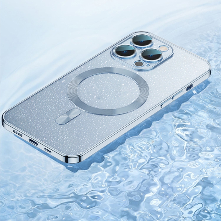 For iPhone 14 Whorl Electroplated MagSafe Magnetic Phone Case (Sierra Blue) For iPhone 14 Whorl Electroplated MagSafe Magnetic Phone Case (Sierra Blue)