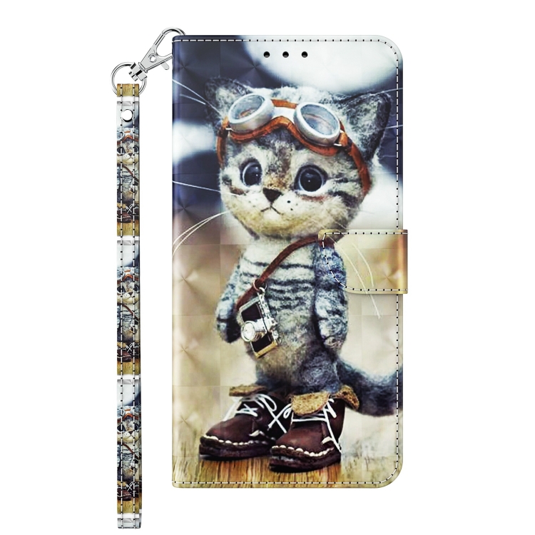 For Samsung Galaxy S22+ 5G 3D Painted Leather Phone Case(Naughty Cat) For Samsung Galaxy S22+ 5G 3D Painted Leather Phone Case(Naughty Cat)