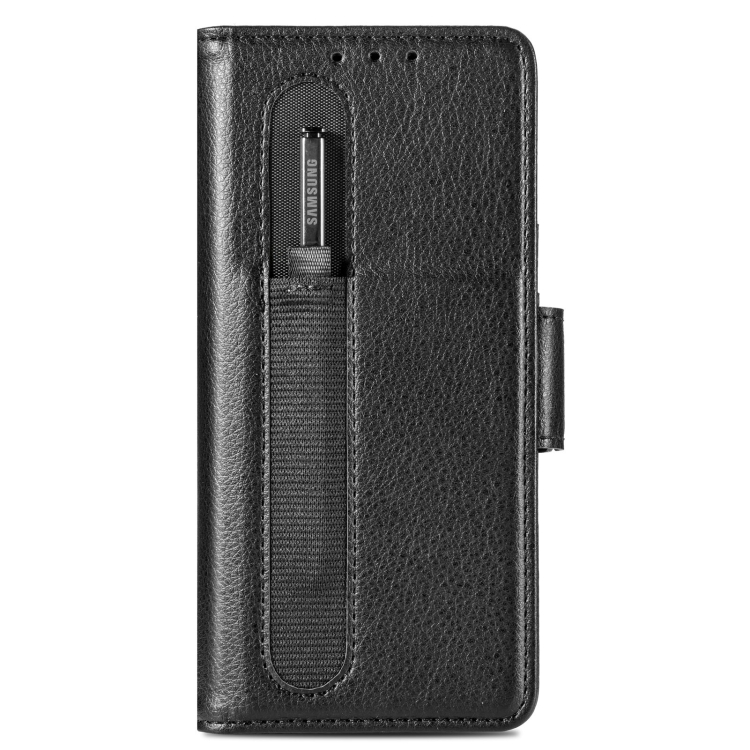 For Samsung Galaxy Z Fold4 5G Litchi Pattern Folding Phone Case with Pen & Card Slots (Black) For Samsung Galaxy Z Fold4 5G Litchi Pattern Folding Phone Case with Pen & Card Slots (Black)