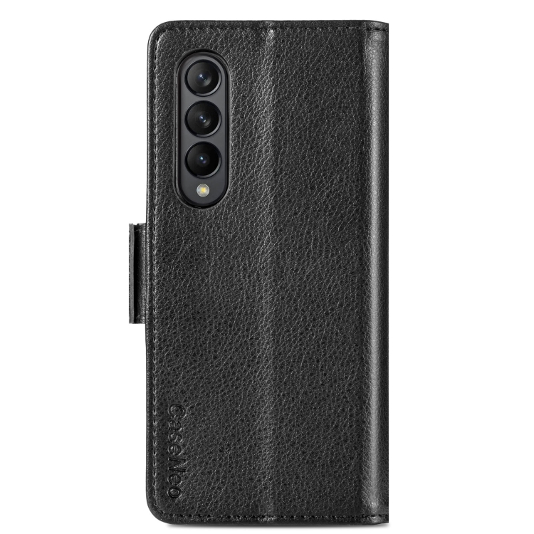 For Samsung Galaxy Z Fold4 5G Litchi Pattern Folding Phone Case with Pen & Card Slots (Black) For Samsung Galaxy Z Fold4 5G Litchi Pattern Folding Phone Case with Pen & Card Slots (Black)