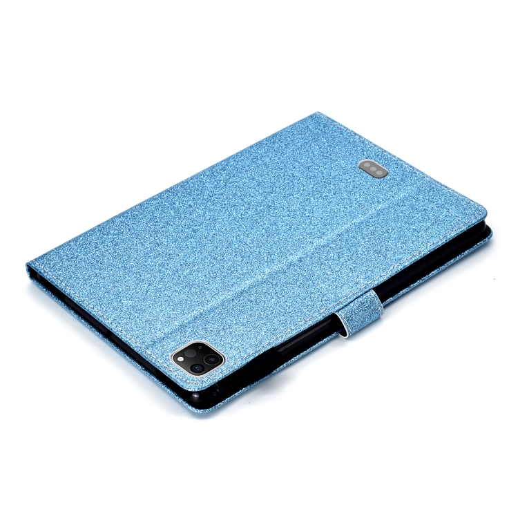 For iPad Pro 11 inch 2020 Glitter Left and Right Flat Leather Tablet Case with Sleep Function & Card Slot & Buckle Anti-skid Strip and Bracket(Blue) For iPad Pro 11 inch 2020 Glitter Left and Right Flat Leather Tablet Case with Sleep Function & Card Slot & Buckle Anti-skid Strip and Bracket(Blue)